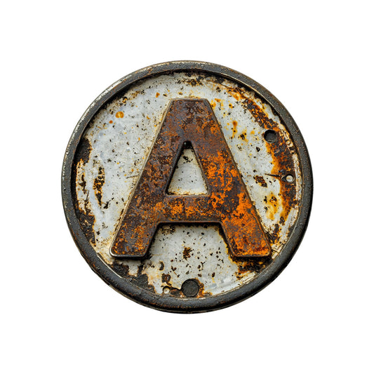 Antique Metal Alphabet Fabric Panel 1