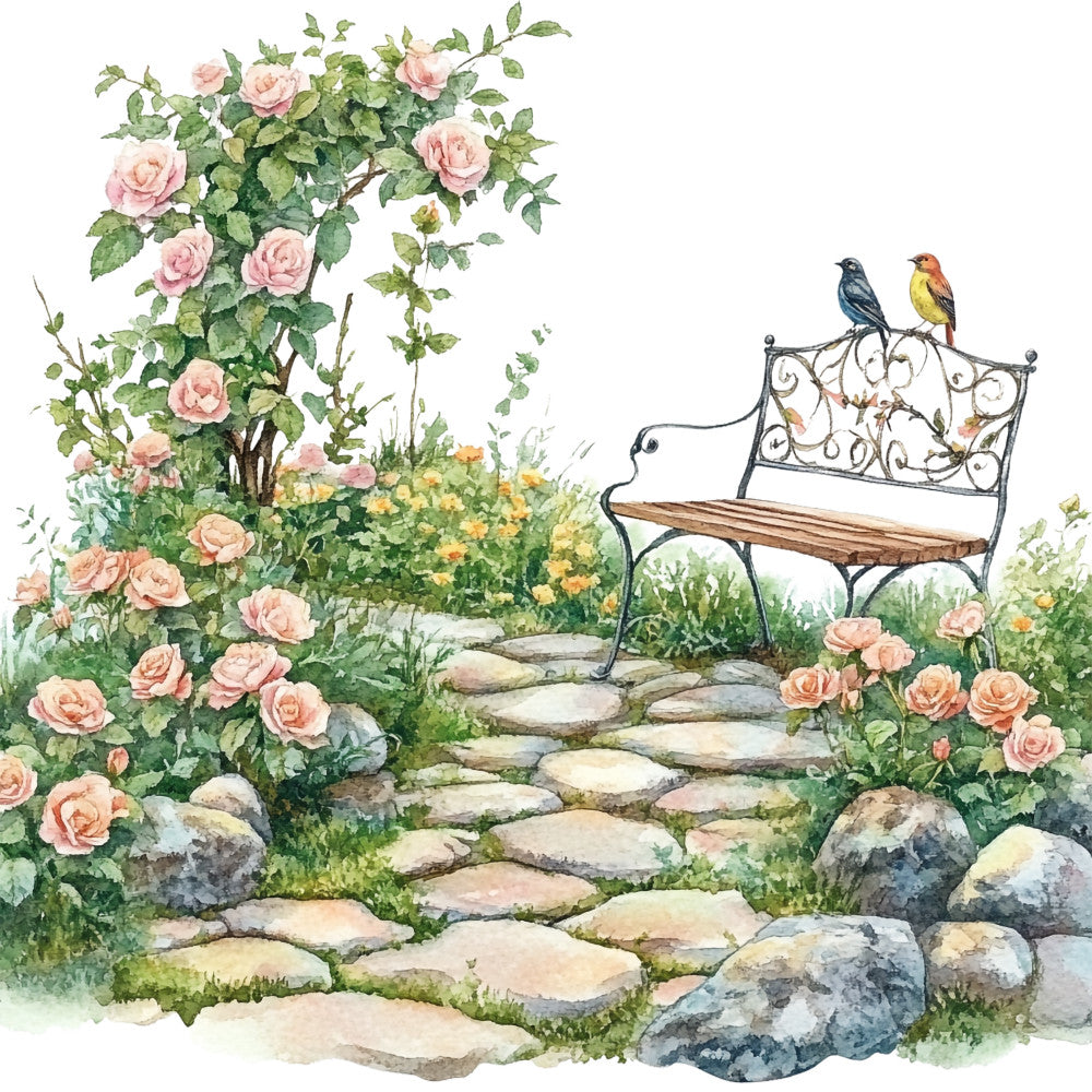 Vintage Garden Fabric Panel 12