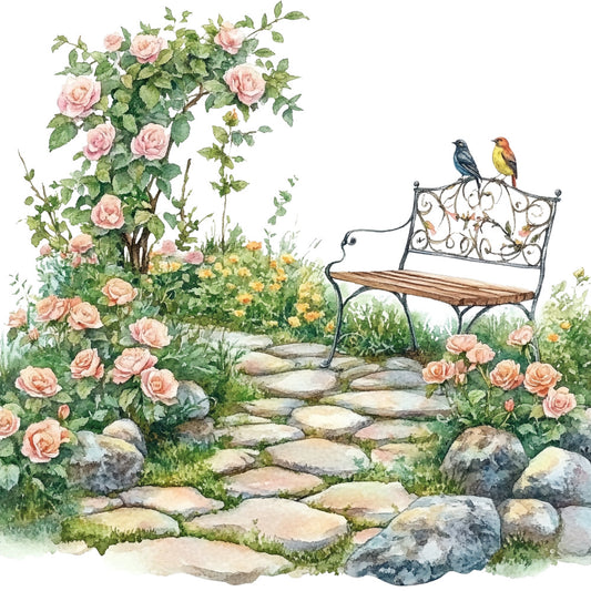 Vintage Garden Fabric Panel 12