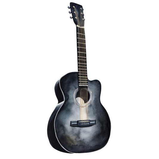 Watercolor Acoustic Guitars Fabric Panel 5