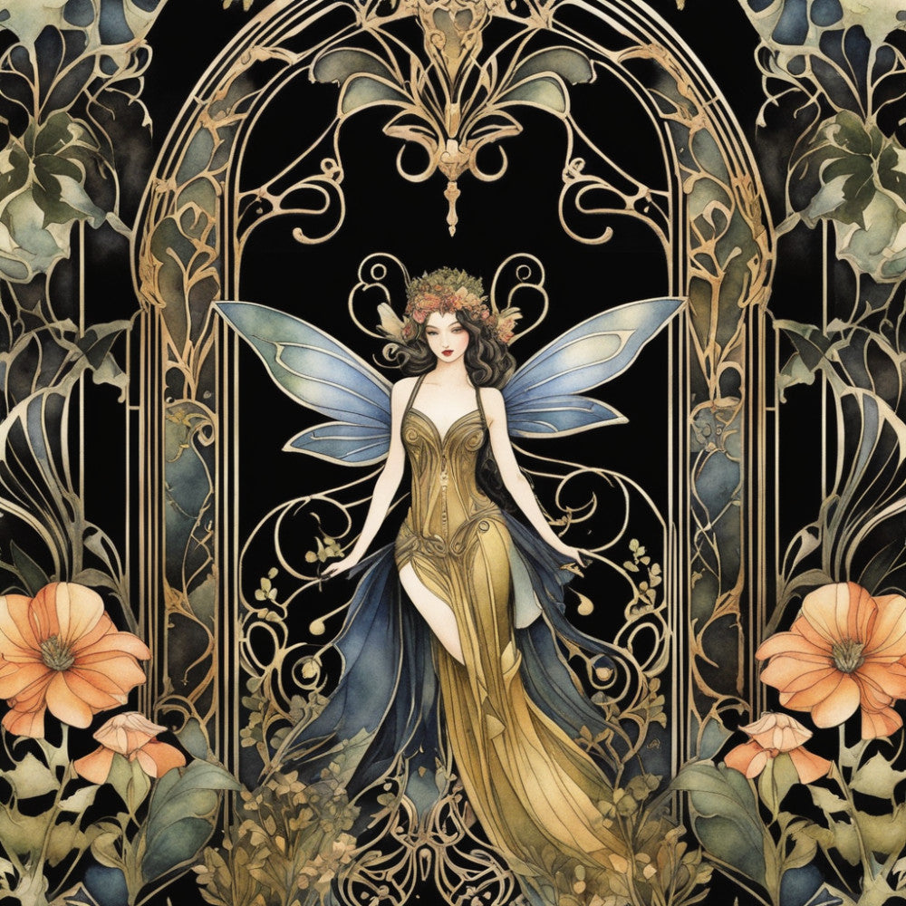 Art Nouveau Fairies Fabric Panel 3