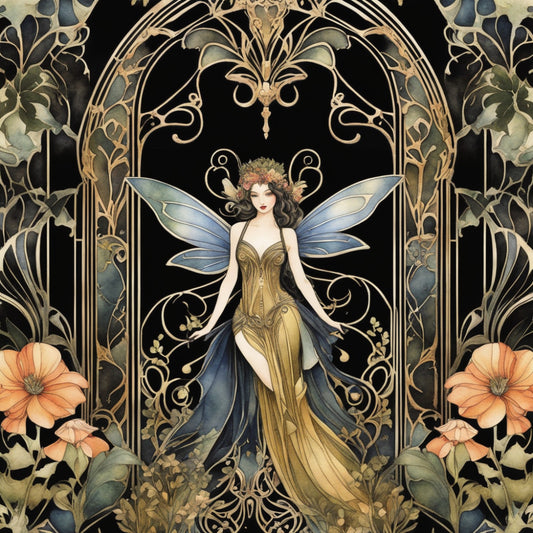 Art Nouveau Fairies Fabric Panel 3