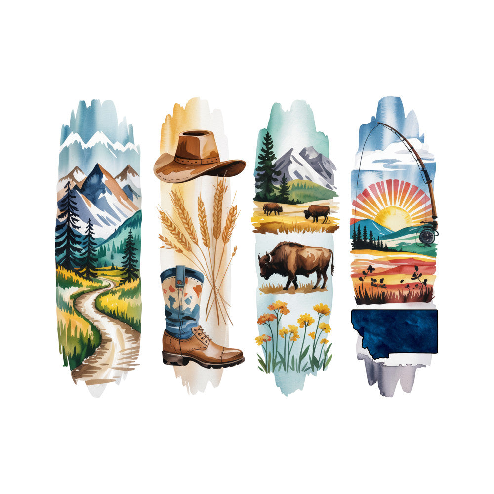 Brushstroke State Fabric Panel 6