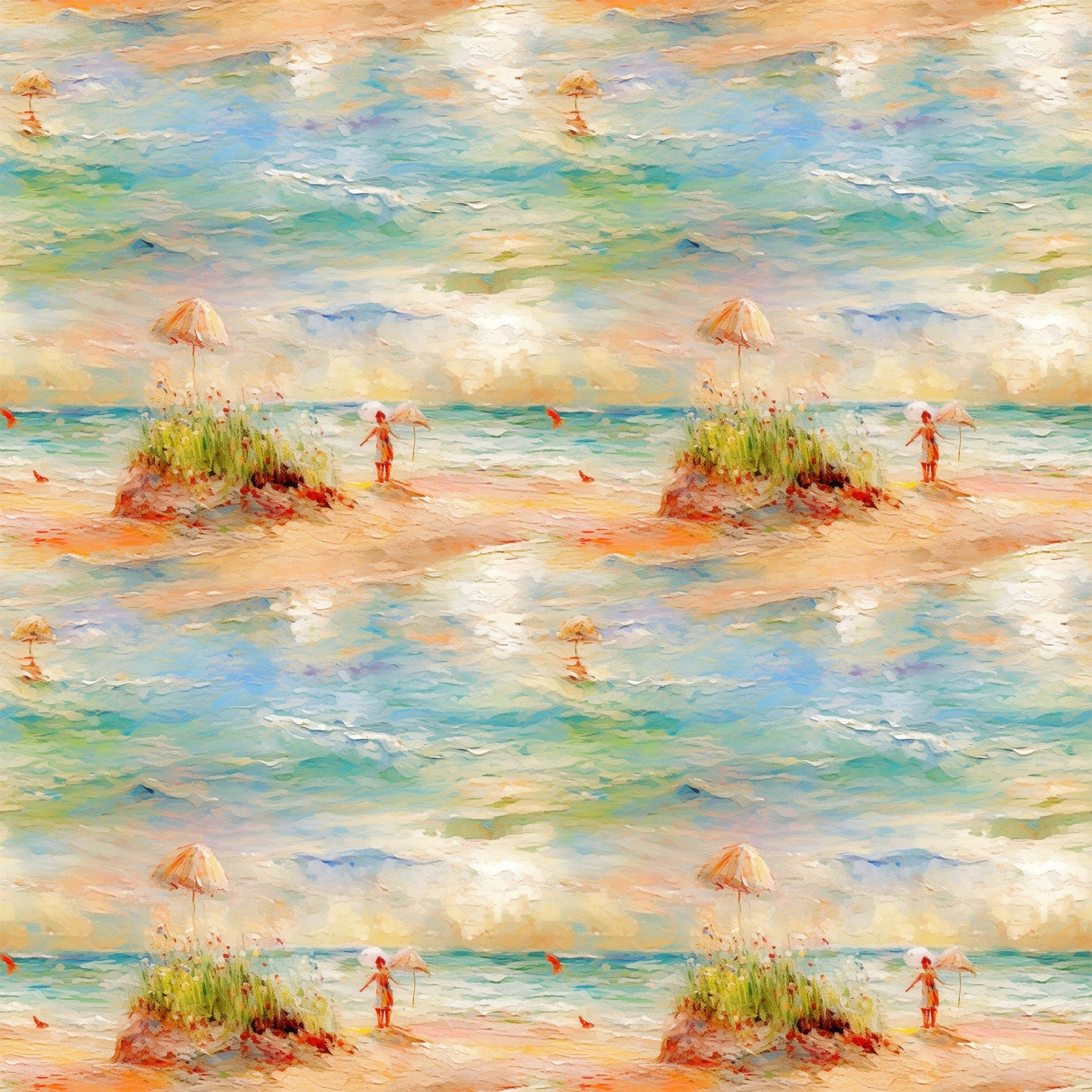 Monet Inspired Art Pattern 8 Quilting Cotton Fabric