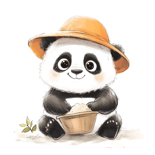 Cute Panda Bears Fabric Panel 26