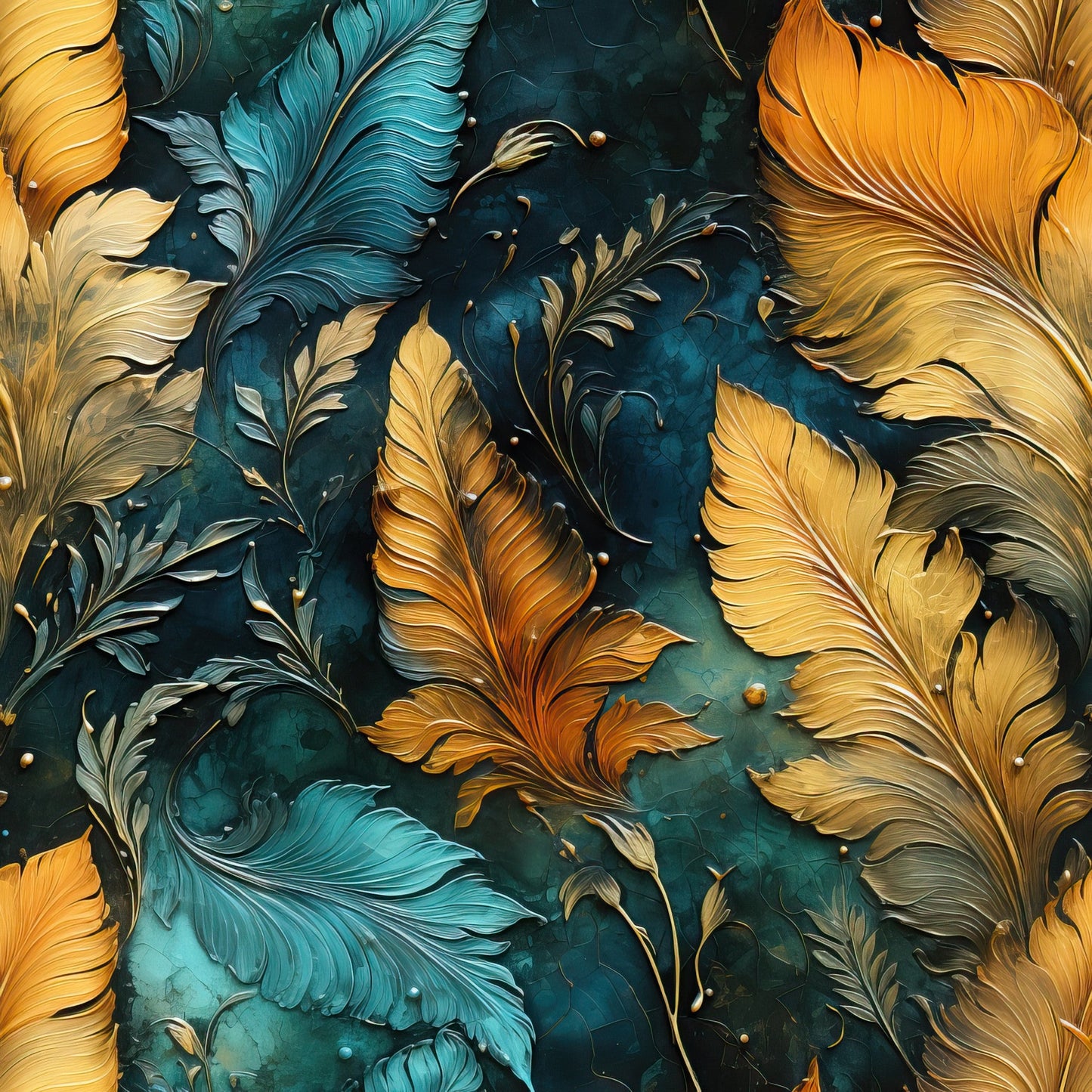 Tropical Autumn Pattern 4 Quilting Cotton Fabric