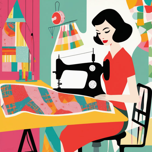 Retro Sewing Fabric Panel 2