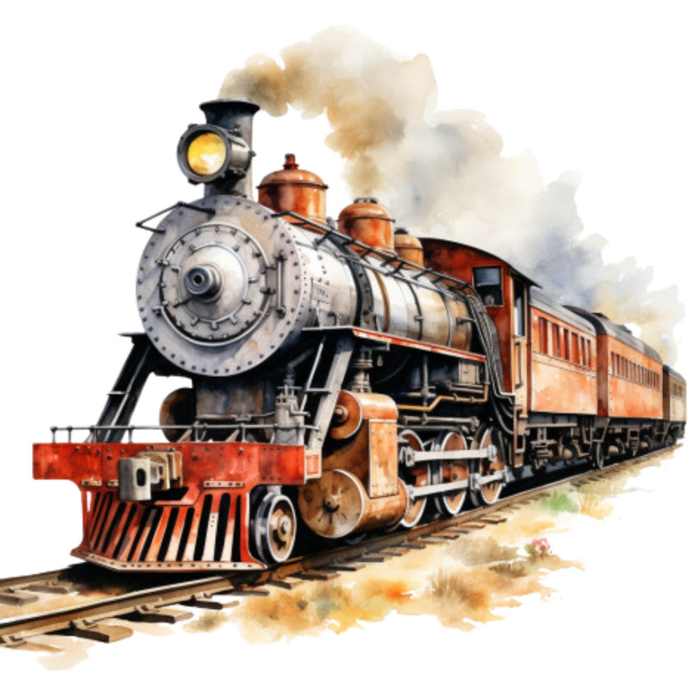 Steam Engine Train Fabric Panel 9