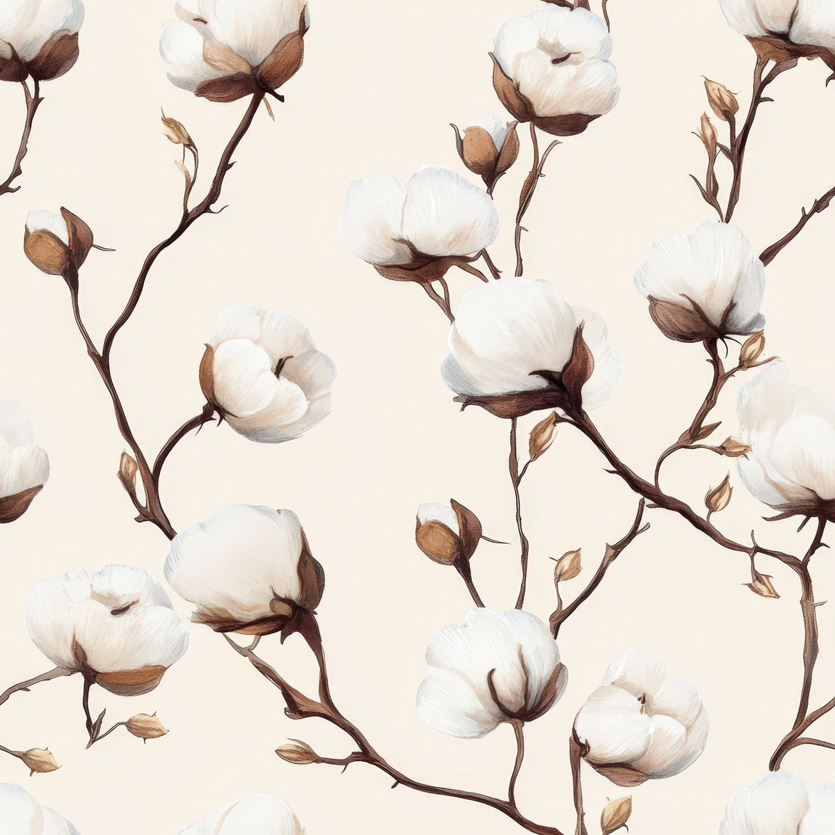 Ivory Boll Harvest Pattern 9 Minky Fabric