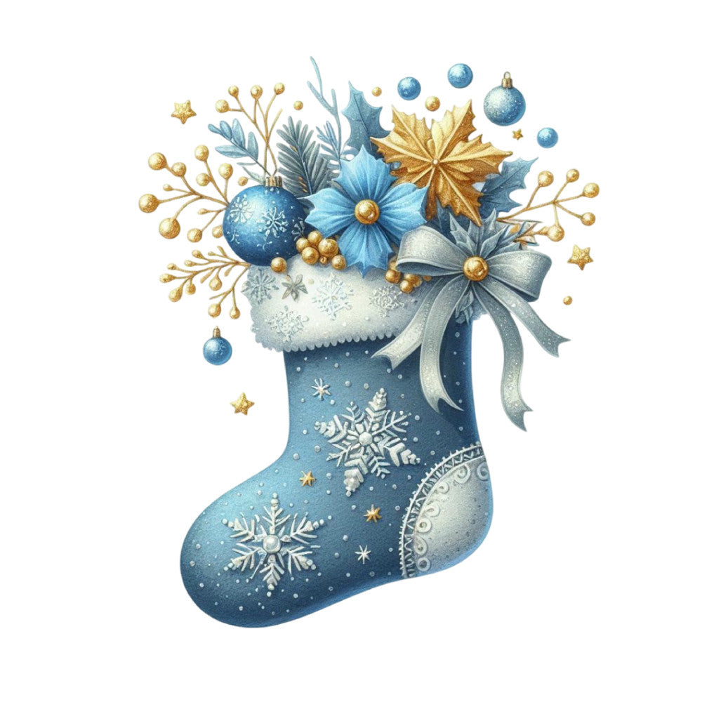 Christmas Stocking Scene Fabric Panel 14
