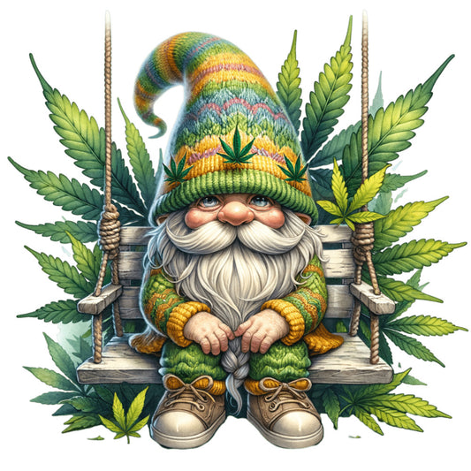 Cannabis Garden Gnomes Fabric Panel 10