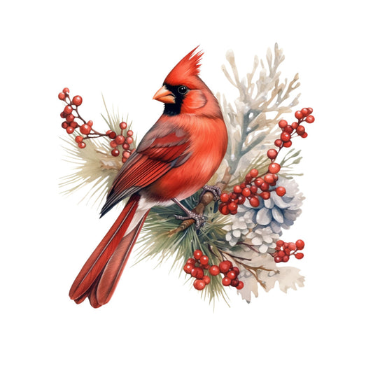 Winter Birds on Branches Fabric Panel 6