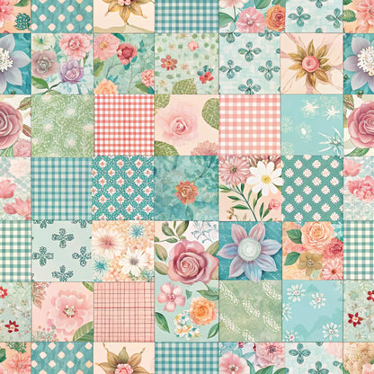 Spring Patchwork Pattern 2 Quilting Cotton Fabric