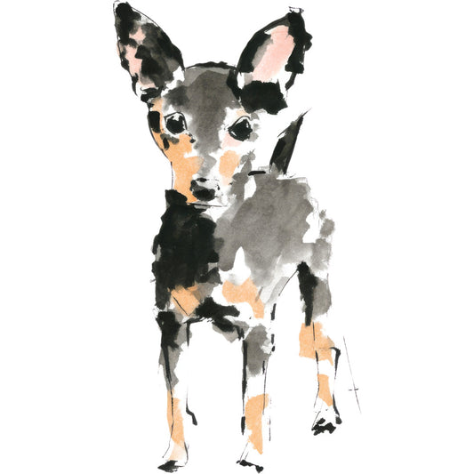 Handdrawn Doodle Dog Fabric Panel 47