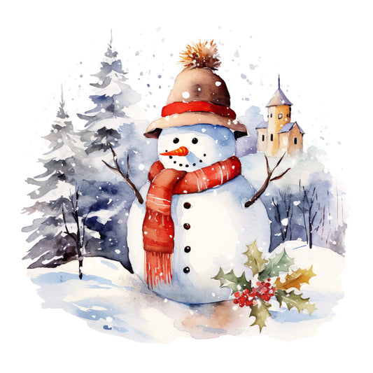 Charming Snowmen Fabric Panel 10