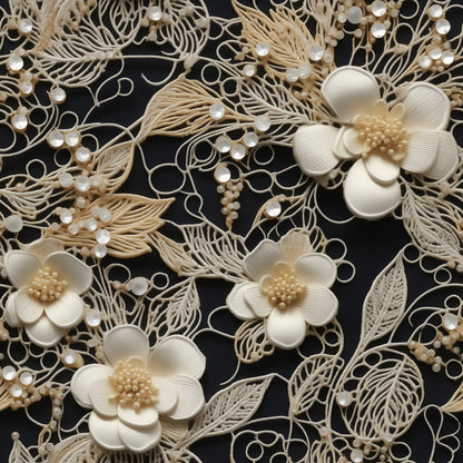 Tatting Lace Pattern 6 Quilting Cotton Fabric