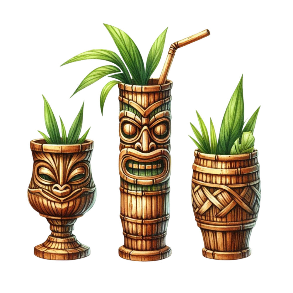 Tiki Cups Fabric Panel 9