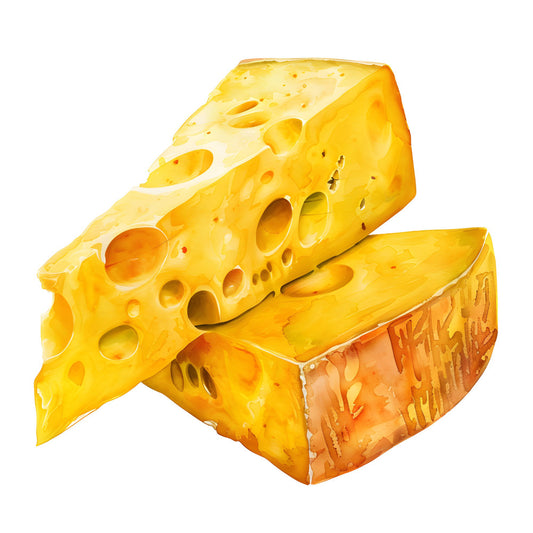 cheese, golden yellow, bright yellow, orange, food, food themed, realistic, illustration, swiss cheese, holes, food print, kitchen, culinary, farmhouse, whimsical, playful, fun, novelty, children's, kids, educational, food fabric, culinary themed, gourmet, cooking, butter yellow, warm tones, detailed illustration, contemporary, modern