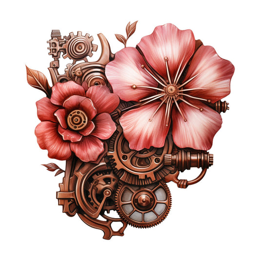Floral Steampunk Fabric Panel 26
