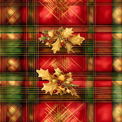 Gilded Tartan Blooms Pattern 14 Minky Fabric