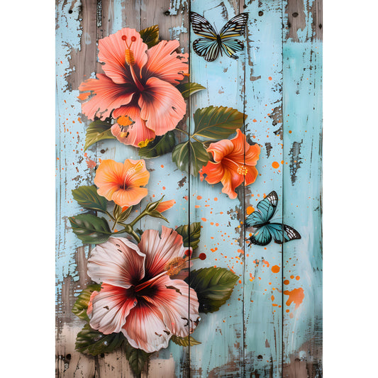Rustic Butterfly Wall Art Fabric Panel 9