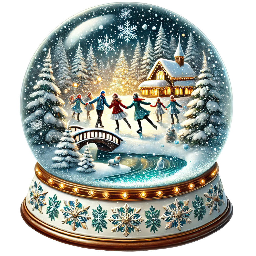 Christmas Snow Globes Fabric Panel 44