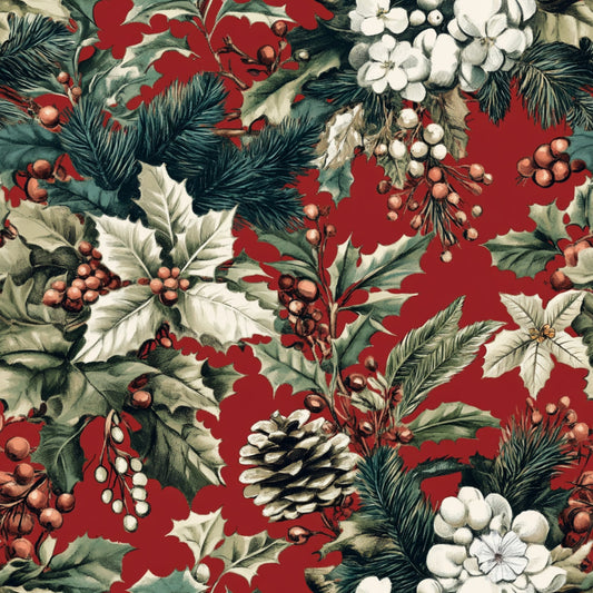 Christmas Pinecones Pattern 6 Quilting Cotton Fabric