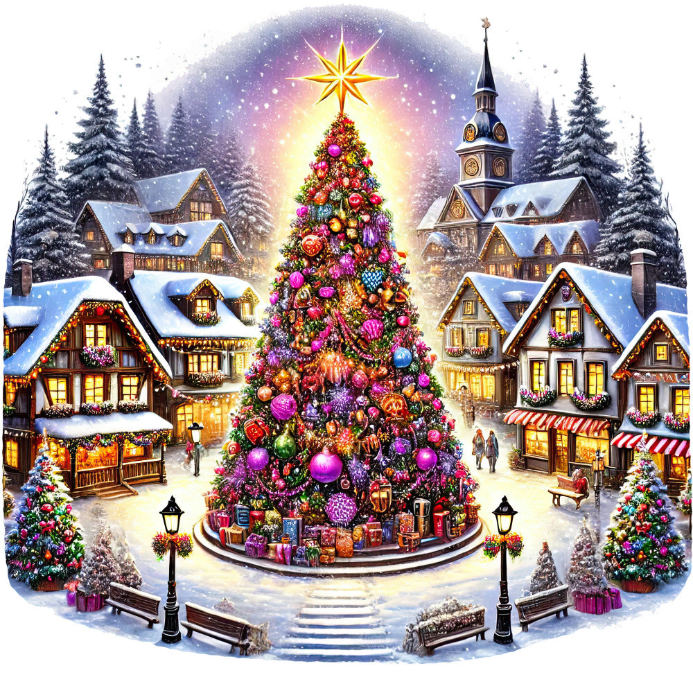 Christmas Villages Fabric Panel 75