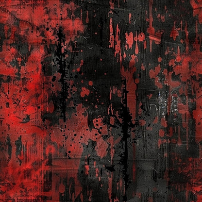 Red and Black Grunge Pattern 1 Quilting Cotton Fabric