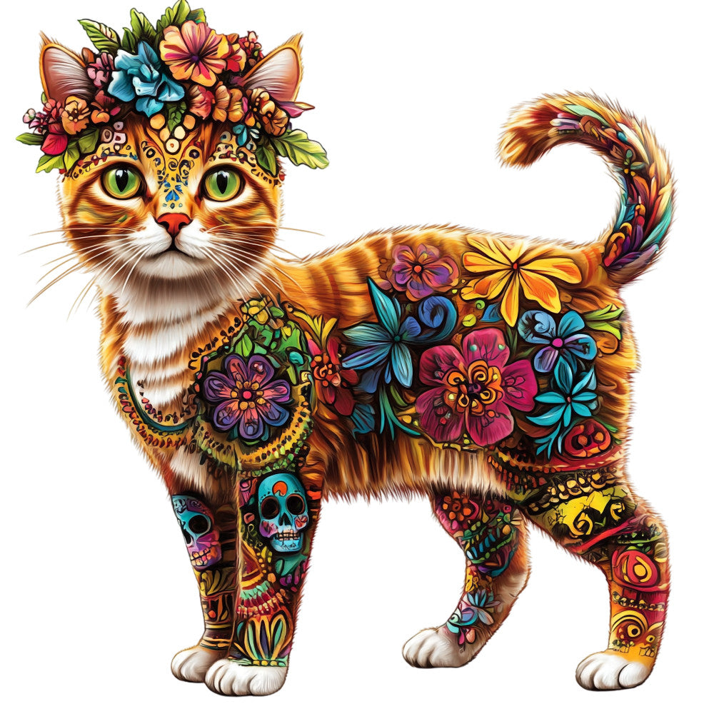 Cats de Los Muertos Fabric Panel 10