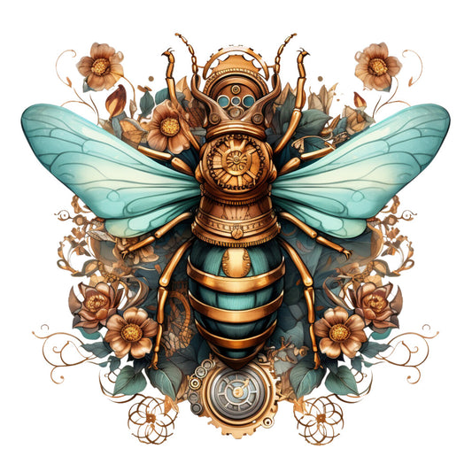 Floral Steampunk Fabric Panel 34