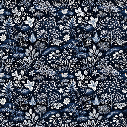 Delft Blue Winter Pattern 10 Quilting Cotton Fabric