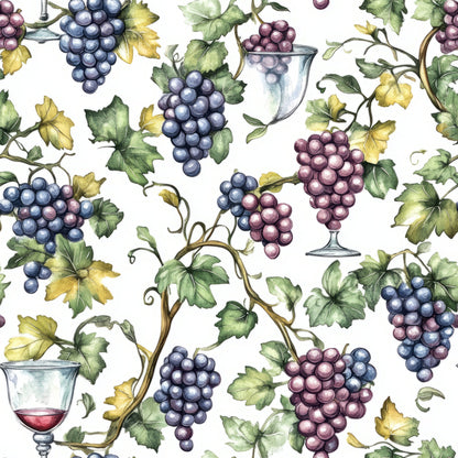 Grapes and Goblets Pattern 21 Minky Fabric