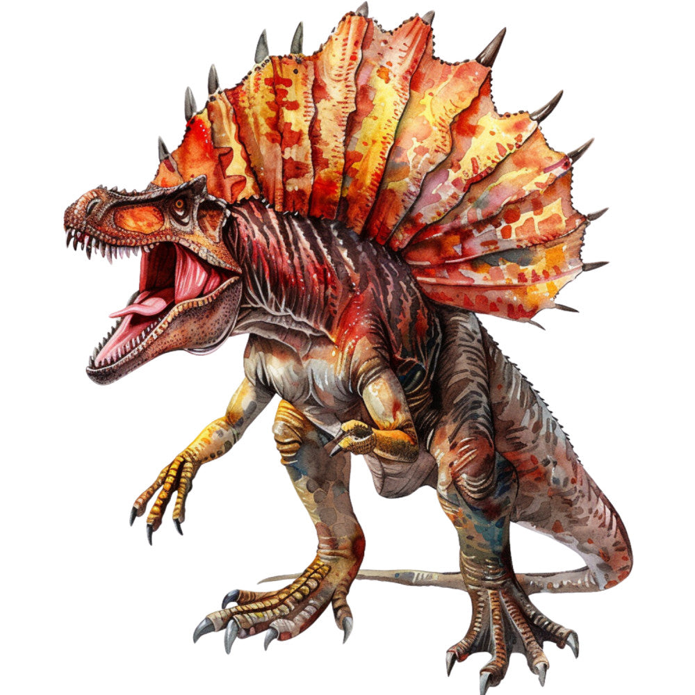 Watercolor Dinosaurs Fabric Panel 5