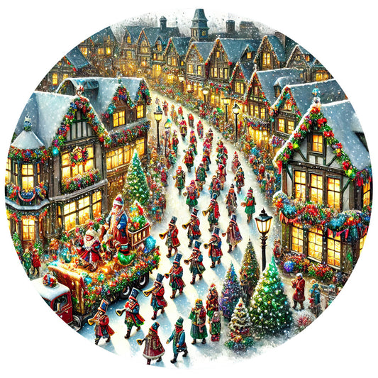 Christmas Villages Fabric Panel 1