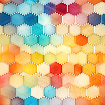 Painted Hexies Pattern 1 Minky Fabric