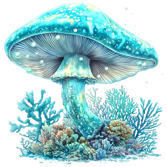 Underwater Mushrooms Fabric Panel 12