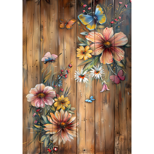 Rustic Butterfly Wall Art Fabric Panel 13