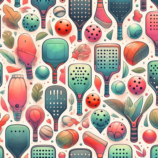 Watercolor Pickleball Pattern 7 Quilting Cotton Fabric