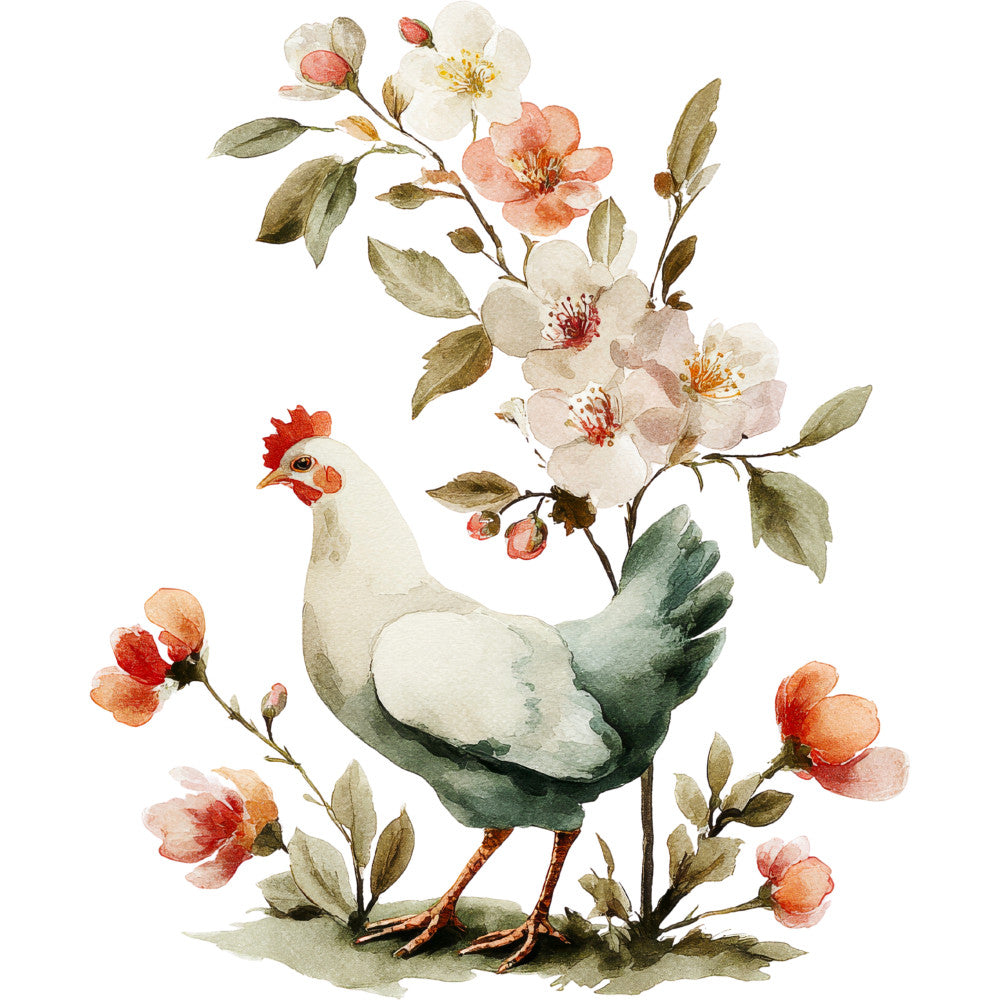 Farmhouse Chicken Decor Fabric Panel 25