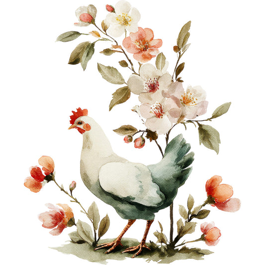Farmhouse Chicken Decor Fabric Panel 25