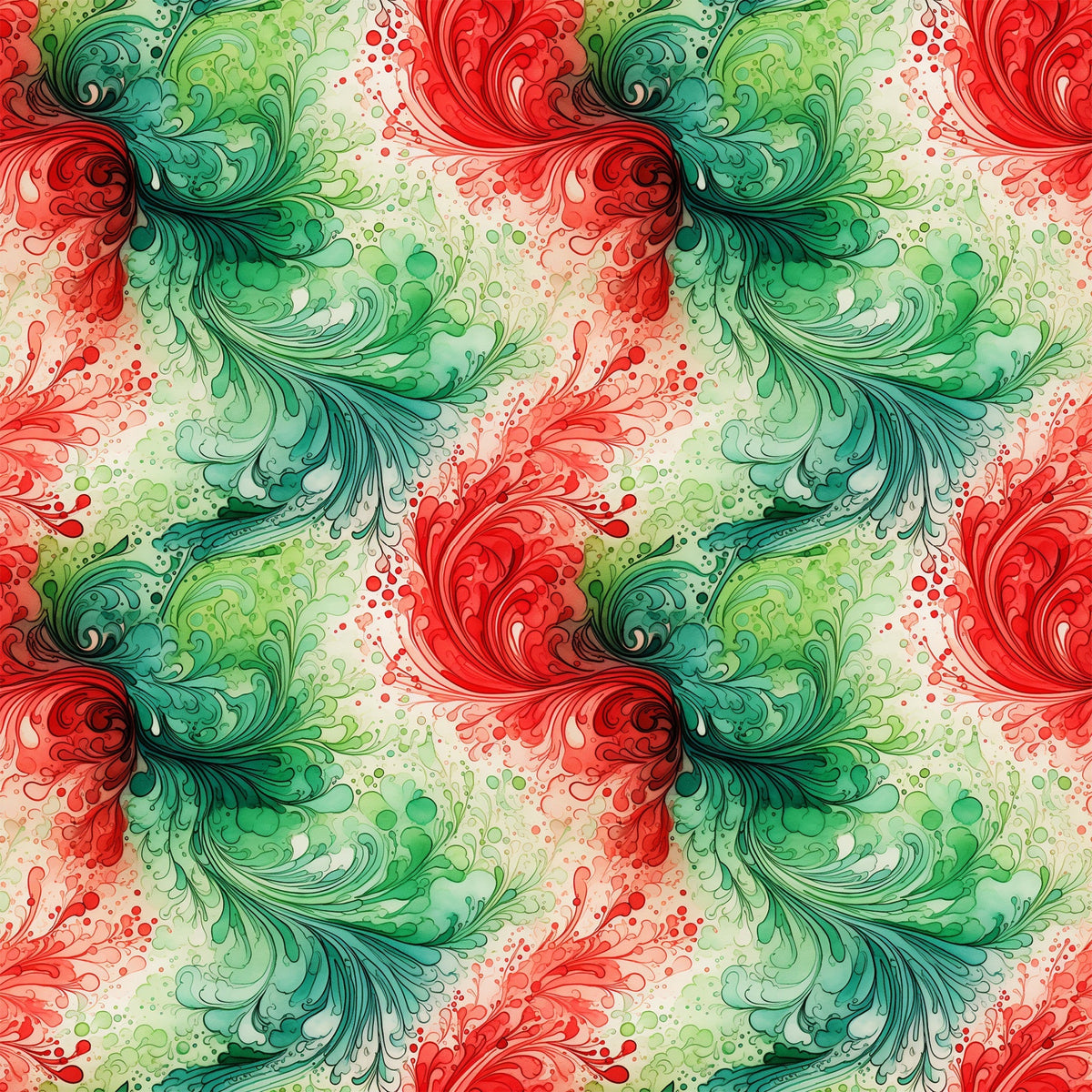 Peppermint Plumes Pattern 9 Minky Fabric