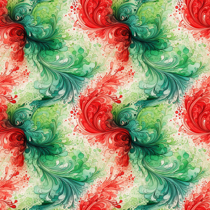 Peppermint Plumes Pattern 9 Minky Fabric