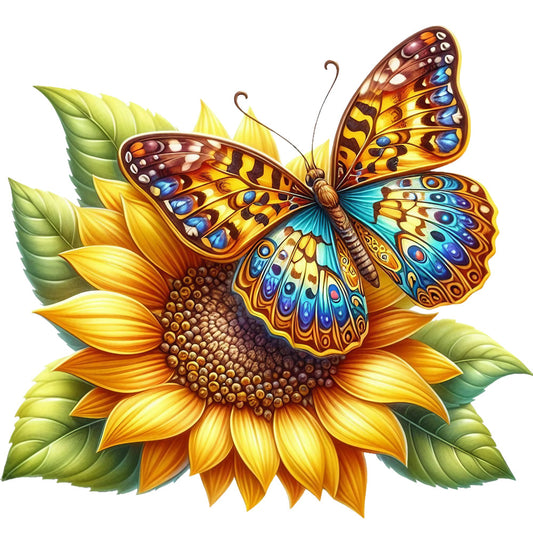 Spring Flowers and Butterflies Fabric Panel 7