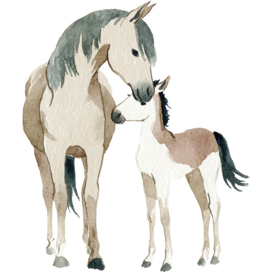 Watercolor Horses Fabric Panel 54