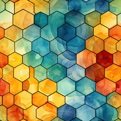Painted Hexies Pattern 12 Minky Fabric