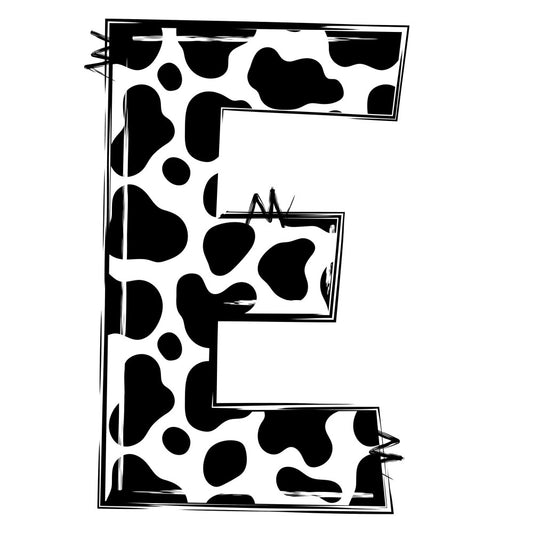 Cow Print Alphabet Fabric Panel 11