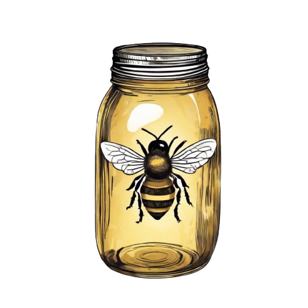 Honey Bee Jar Fabric Panel 6