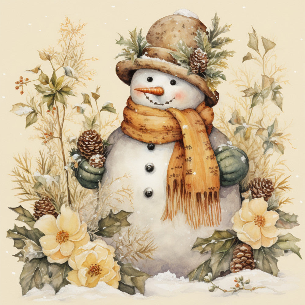 Classic Snowman Fabric Panel 56