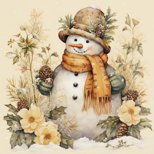 Classic Snowman Fabric Panel 56